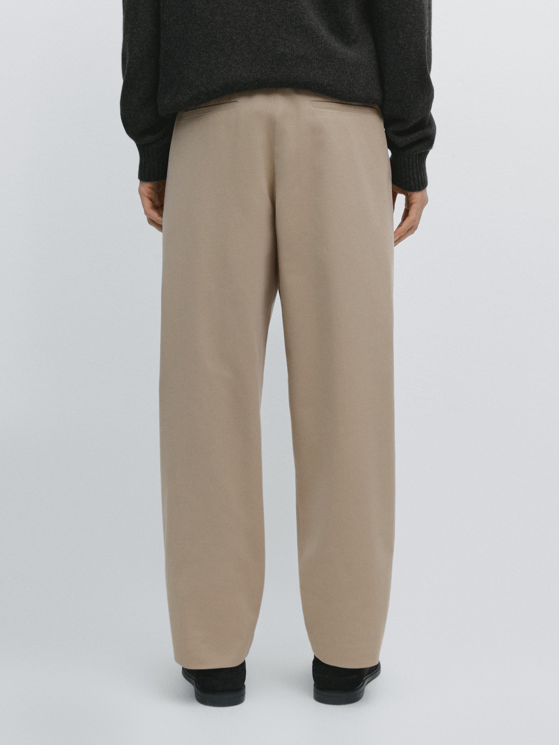 Cotton blend darted trousers